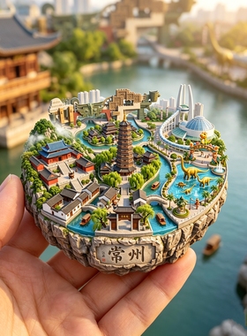 常州旅游风景文创冰箱贴纪念品