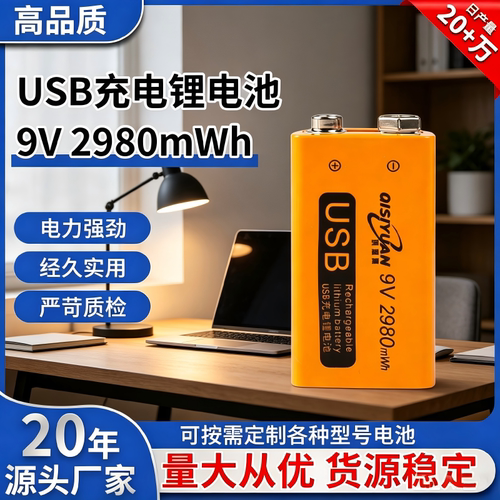 淇思渊可充电9V6F22锂电池