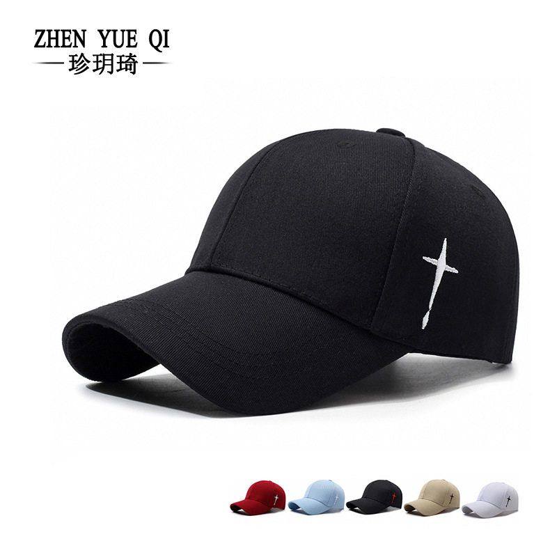 春季新款侧绣水滴十字运动鸭舌帽