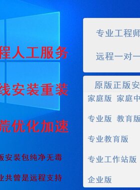 正版原版win10系统重装电脑维修苹果双系统安装升级windows10远程