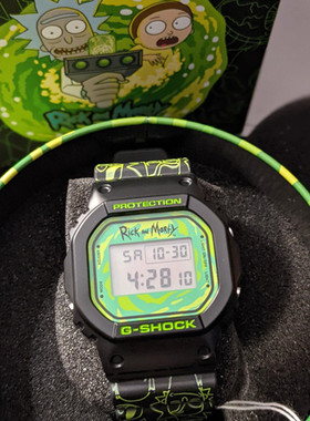卡西欧Casio Rick and Morty DW5600绿色防水瑞克和莫蒂联名手表