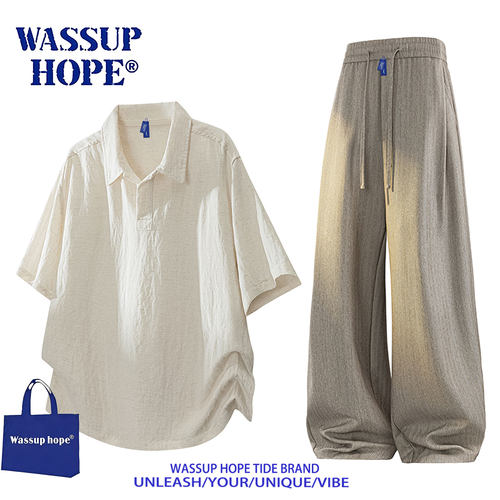 WASSUPHOPE休闲套装男2026新款