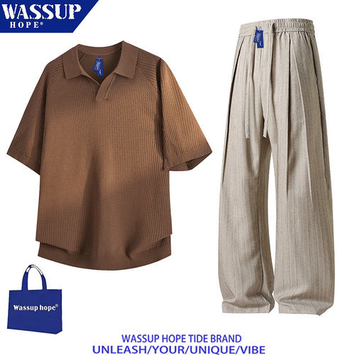 WASSUPHOPE老钱风套装两件套男