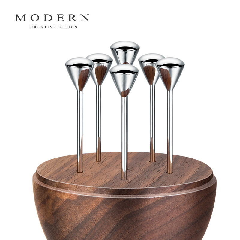 摩登modern北欧创意水果签不锈钢ins风轻奢水果叉鸡尾酒签