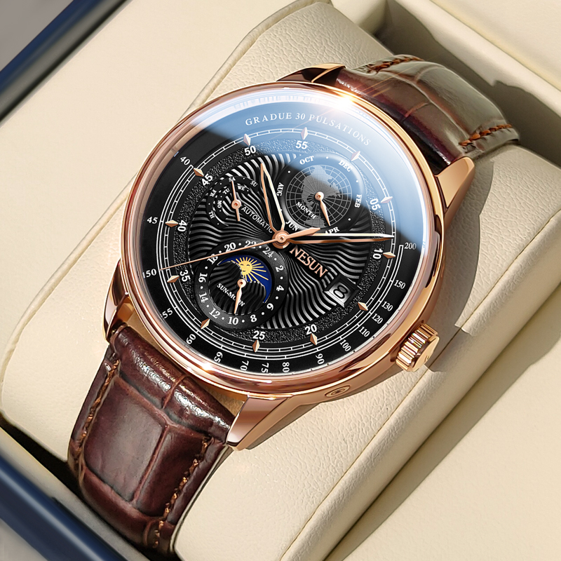 正品手表尼尚商务机械表