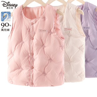女童羽绒马甲儿童背心内穿中大童秋冬保暖坎肩女孩轻薄白鸭绒马夹