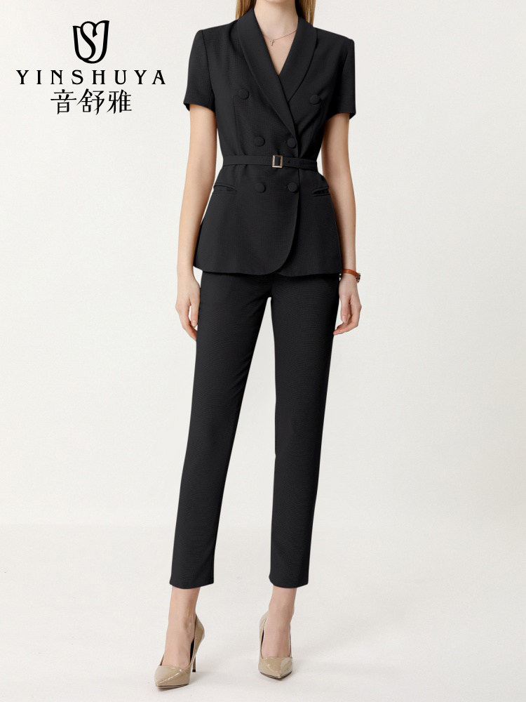 SUIT SUIT WOMENS SUMMER TEMPERAMENT ORANGE SUIT SLIM PROFESSIONAL WEAR FORMAL WEAR FASHION FOREIGN STYLE HIGH-END WORK CLOTHES