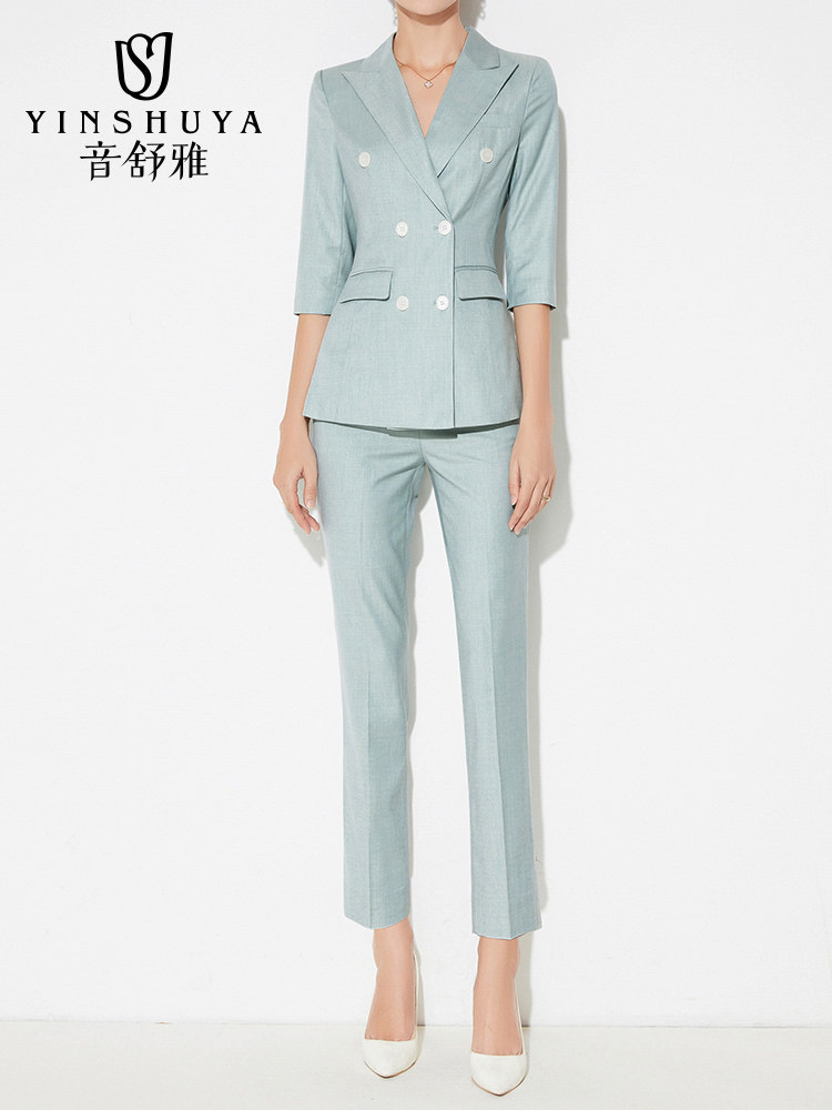 PROFESSIONAL SUIT WOMENS SUMMER FASHION SENSE OF LUXURY TEACHERS SUIT INTERVIEW SUIT FORMAL WEAR MANAGERS PROFESSIONAL ATTIRE BEAUTICIANS WORK CLOTHES