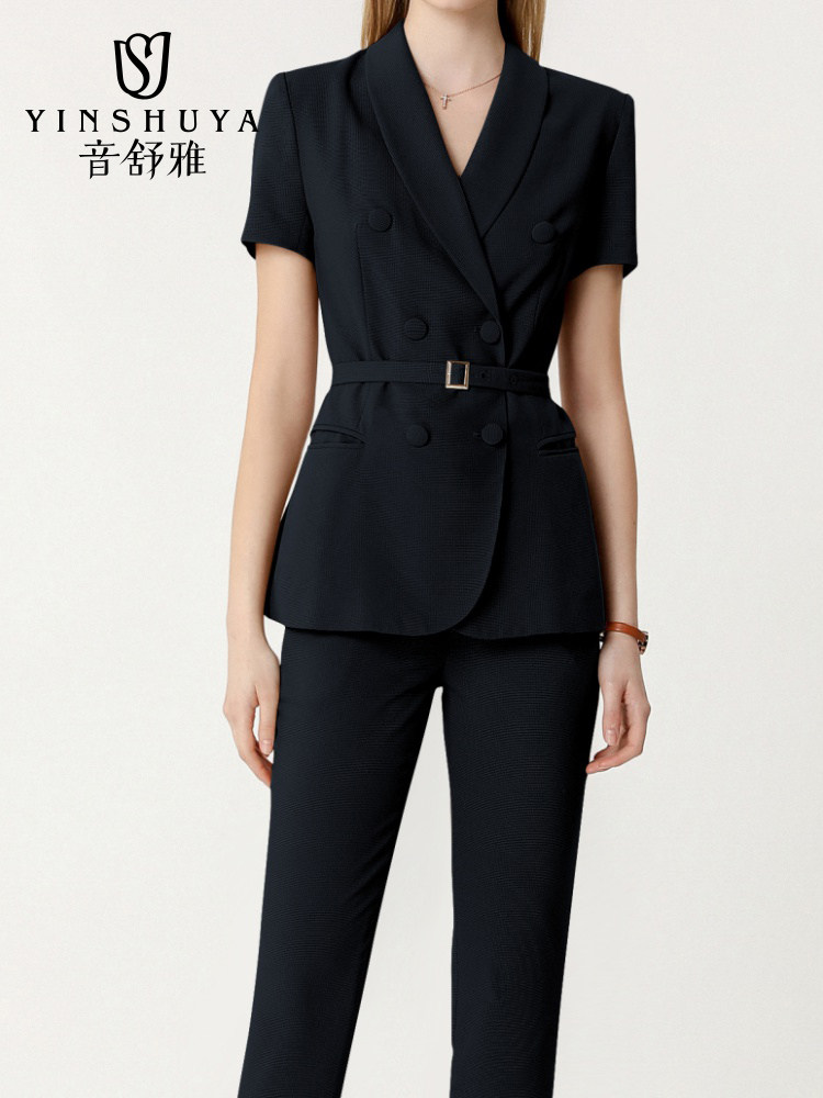 SUIT SUIT WOMENS SUMMER TEMPERAMENT ORANGE SUIT SLIM PROFESSIONAL WEAR FORMAL WEAR FASHION FOREIGN STYLE HIGH-END WORK CLOTHES