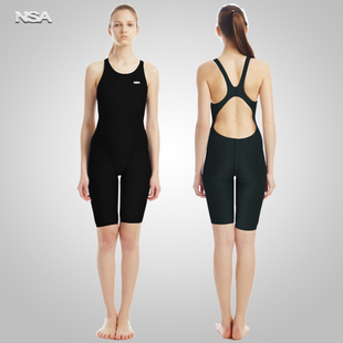 快速泳衣 竞速龙鳞泳装 nsa泳衣女连体五分裤 专业竞技游泳衣新款