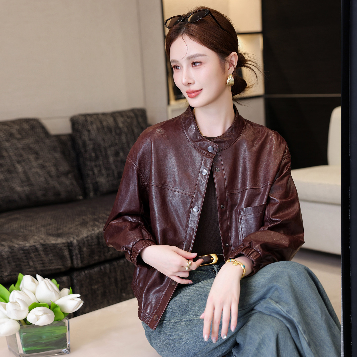海宁真皮皮衣女2025新款