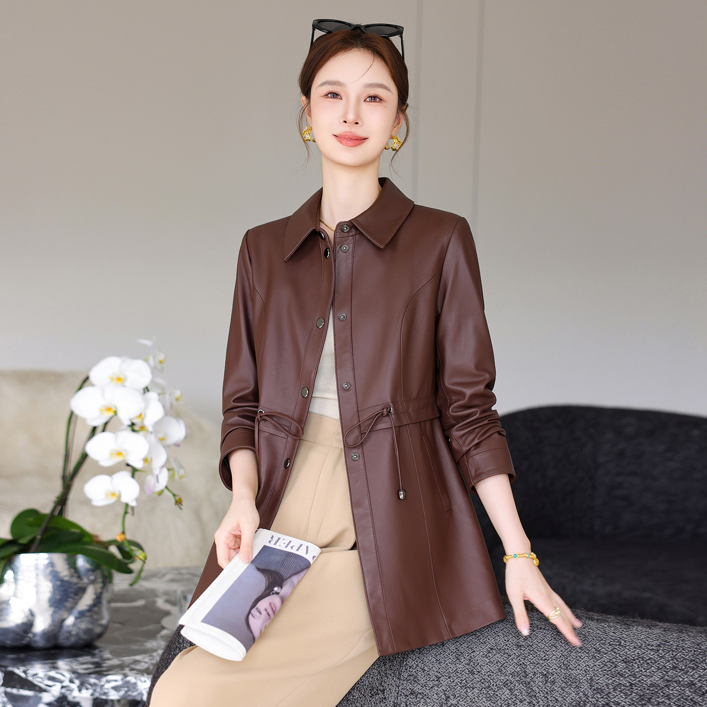 海宁真皮皮衣女2025新款