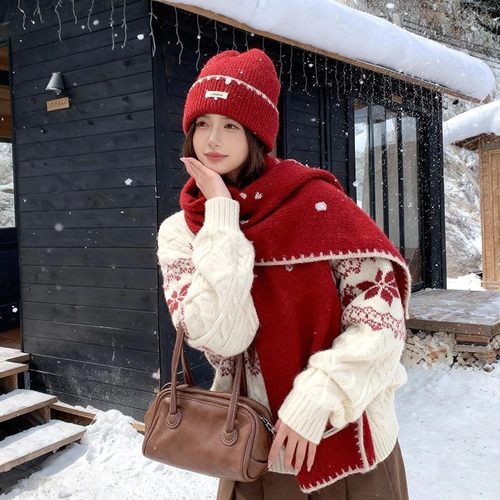 【新款推荐】新年红色围巾