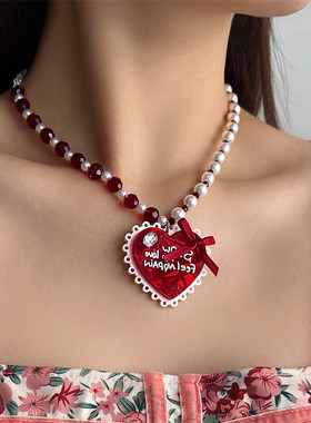 【甜酷公主风】桃心蝴蝶结项链