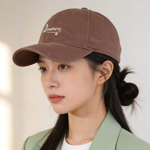美拉德棒球帽女2026正流行简约字母刺绣宽檐鸭舌帽休闲百搭遮阳帽