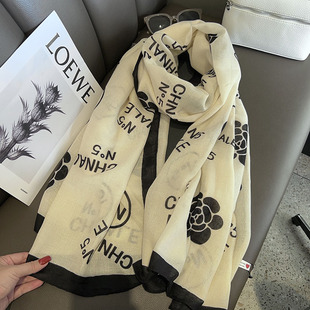 轻奢白山茶小香风棉麻围巾女搭配上衣防晒保暖旅游度假空调房披肩