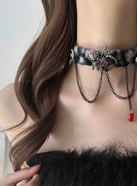 【暗黑哥特风】蜘蛛流苏颈链