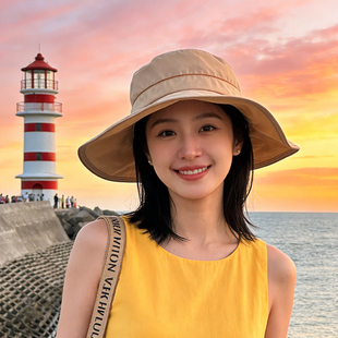 帽子女2026年夏季防紫外线遮阳渔夫帽户外游玩遮全脸防晒太阳帽潮