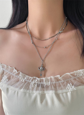 【日韩ins风】多层叠戴锆石吊坠