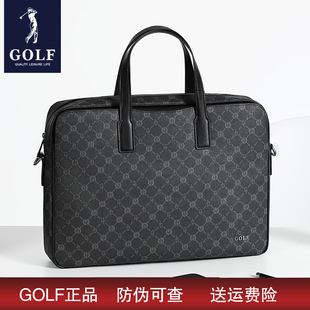 办公手提公文包 单肩时尚 GOLF品牌男士 商务文件包15.6寸电脑包男士
