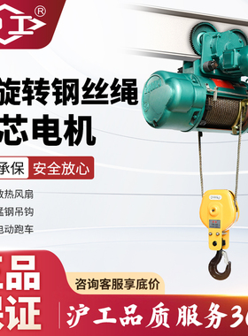 沪工钢丝绳电动葫芦CD1型380V1吨2吨5吨T行车吊航吊起重机提升机