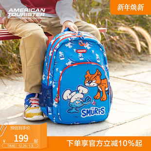 「新品 UF5 」美旅卡通蓝精灵双肩包轻便学生书包蓝妹妹2025新款