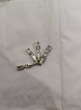不锈钢手链加长扣延长扣2.5cm加厚结实耐用银色带锆石