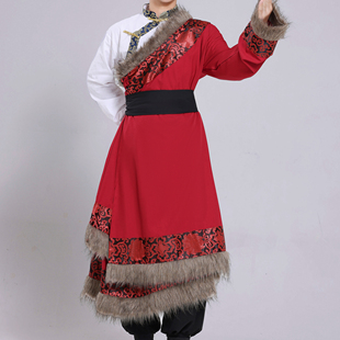 藏族服装舞蹈演出服男新款藏袍西藏外套男士贵族藏装艺考民族秋冬