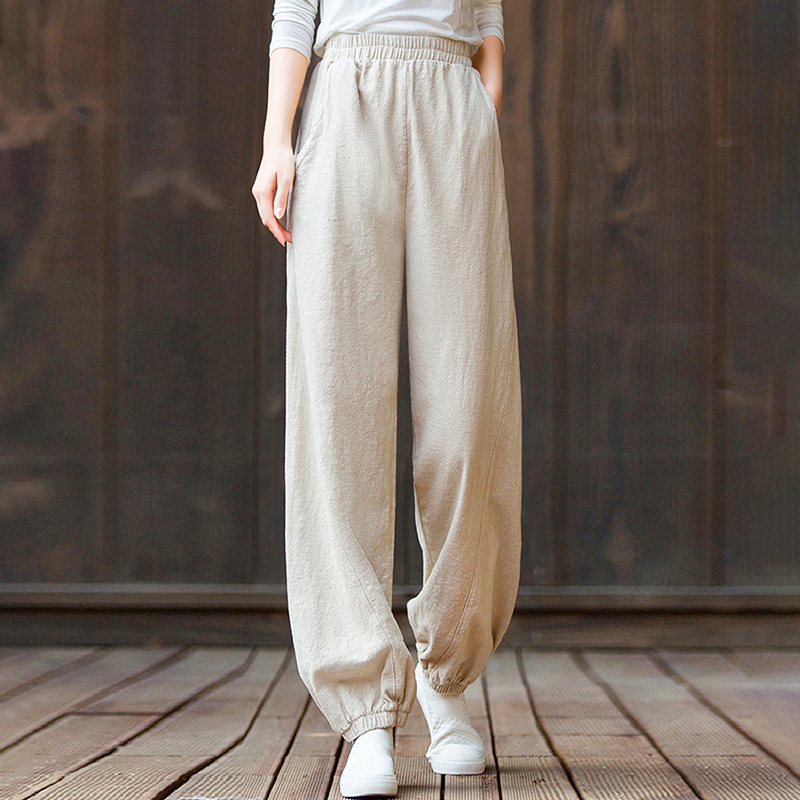 棉麻灯笼裤宽松复古萝卜裤女2025春秋新款文艺阔腿休闲显瘦太极裤