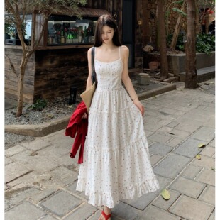 套装 小吉家大码 开衫 胖mm彩色多巴胺圆点吊带裙遮肉连衣裙长袖 女装