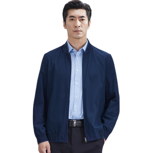 红都春夏新款男装夹克可水洗棒球领男士两面穿短款中年男装外套