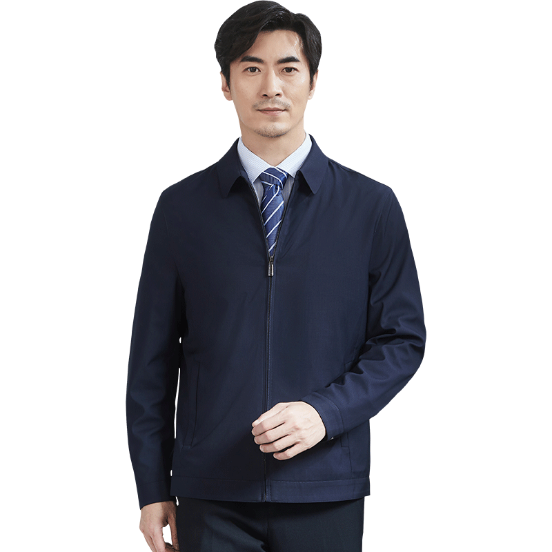 男装外套红都中年夹克翻领四季