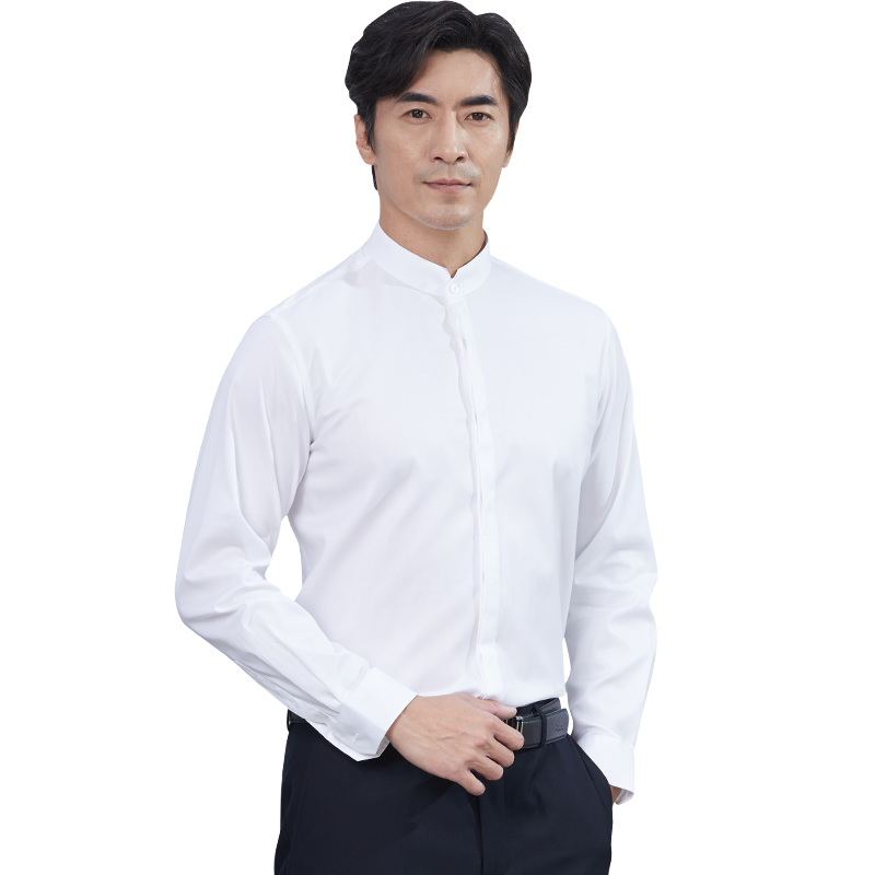 红都立领风国潮中式民族长袖衬衫