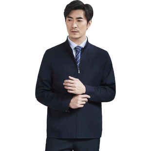 红都春秋新款立领夹克男中年四季商务休闲拉链款中年男士外套