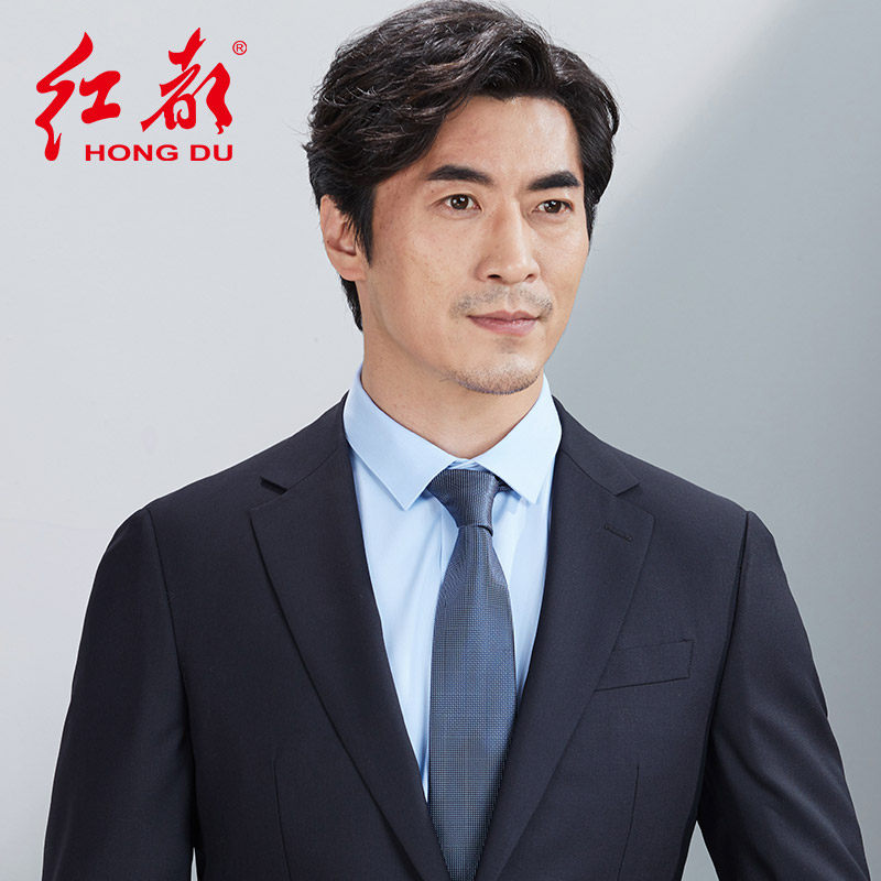 羊毛商务西装套装红都修身