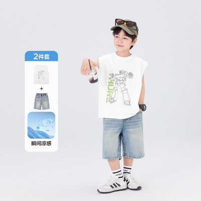 左西童装男童背心夏季薄款儿童无袖T恤2026新款男孩外穿凉感上衣 — 6