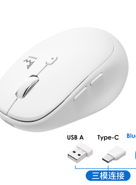 日本山业无线蓝牙鼠标充电轻音工学男女三模USB/TYPEC接口小中手