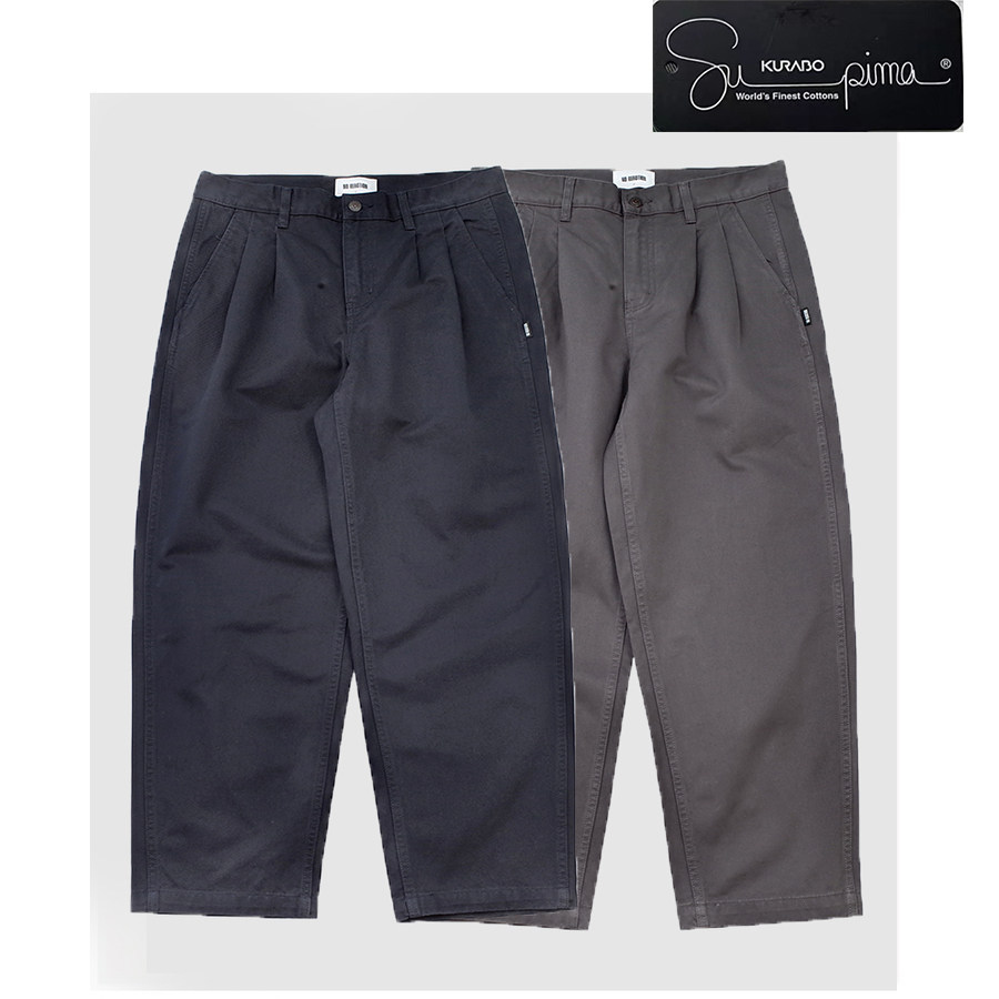 NOVIGO重磅厚实双褶皱休闲长裤