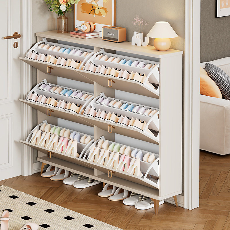 奶油风超薄翻斗鞋柜新款家用门口大容量入户玄关靠墙简约收纳鞋架,住宅家具,鞋柜,淘宝优惠券,粉丝福利购,淘宝优惠卷