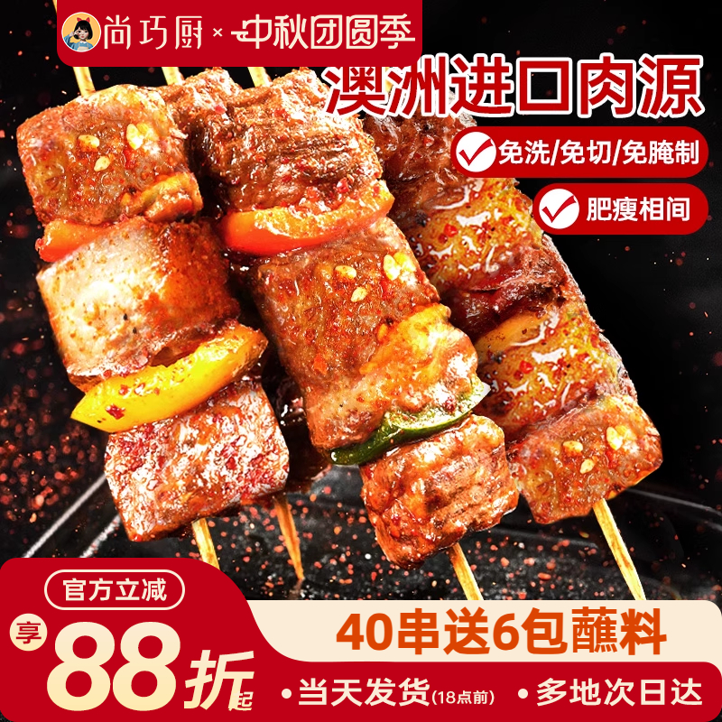 展艺牛肉串空气炸锅烤串肉串户外露营烧烤冷冻半成品食材美食小吃