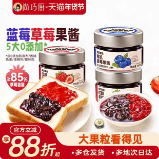 展艺臻选蓝莓草莓果酱无添加纯熬红颜有机烘焙专用涂抹面包0脂