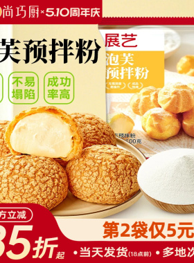 展艺泡芙预拌粉100g脆皮糕点粉面包早餐烘焙家用制作原材料旗舰店