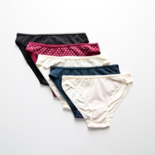 棉舒适毛圈裆低腰简约自然波点碎花短裤 微瑕疵女士内裤 女生三角裤