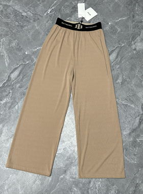 6.12 韩d 夏季女装直筒阔腿裤显瘦裤宽松直筒薄款字母条纹抖抖裤