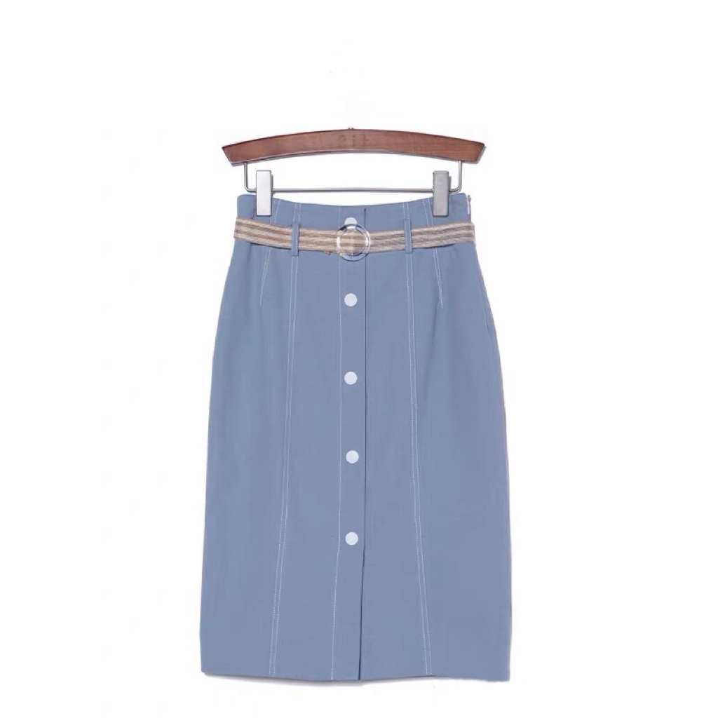 8.15 P1T 品牌撤柜 蓝色中长包臀裙半身裙