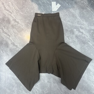 3.18爱k 高腰气质精致优雅显瘦气质显瘦不规则鱼尾半裙