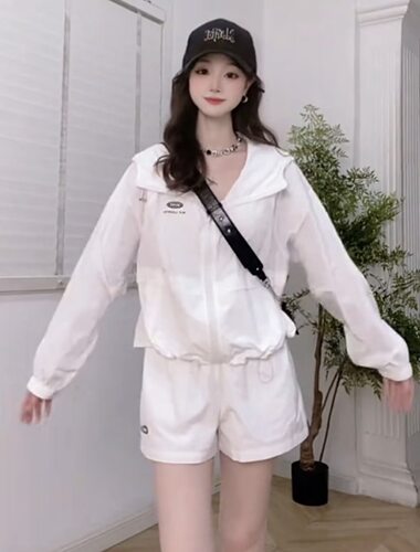 7.26IYF 轻薄防晒衣短裤套装女夏季新款时尚显瘦休闲两件套