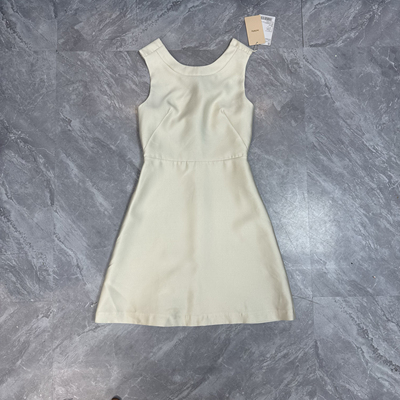 8.5欧家 丝光小黑裙无袖连衣裙白裙短款礼服高级夏季新品