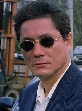 电影花火北野武同款金属边框墨镜男款防紫外线太阳眼镜美式复古潮