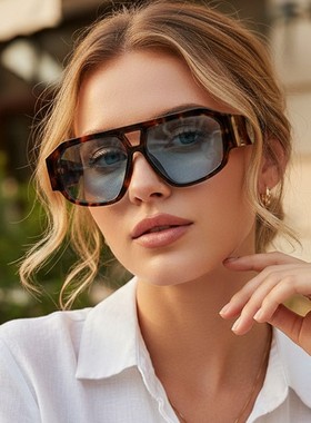 欧美复古百搭双梁飞行员式太阳镜经典气质出游防晒时尚跨境墨镜